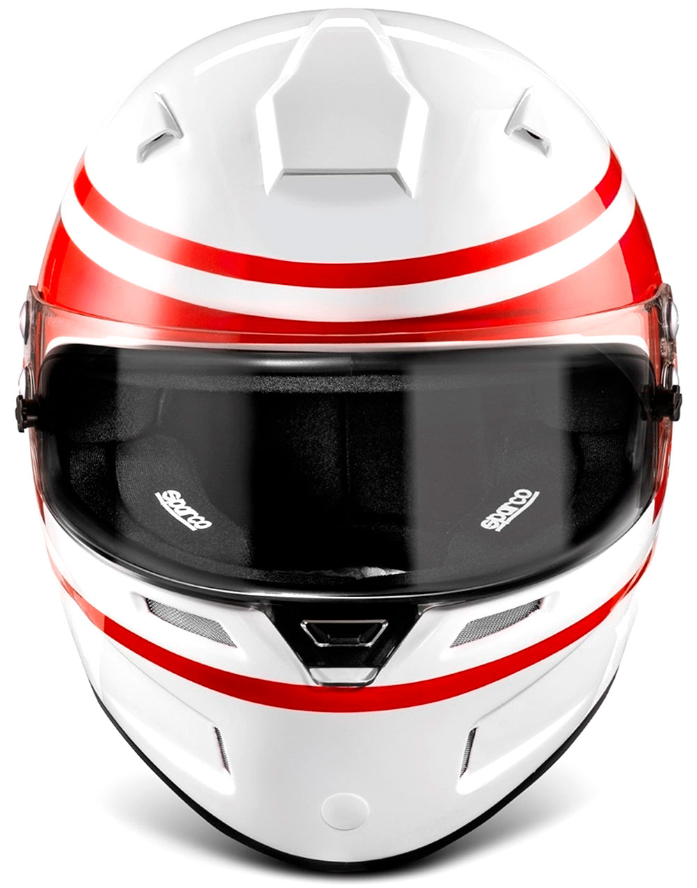 The best retro styled auto racing helmet is the Sparco Air Pro RF-5W 1977 with it's old school stripes.