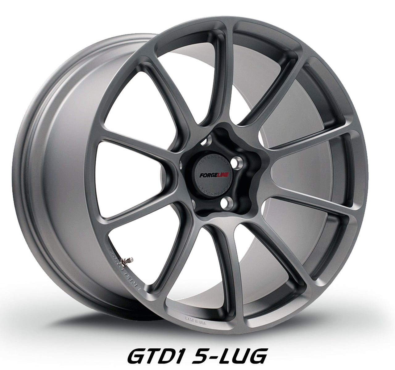 GTD1 5-Lug in Satin Titanium Forgeline Wheels Track Package is the easy way to get racing wheels for the C8 Corvette