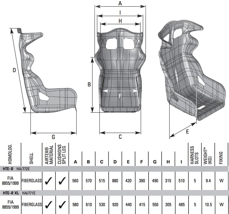 OMP HTE-R Racing Seat (Reg or XL)