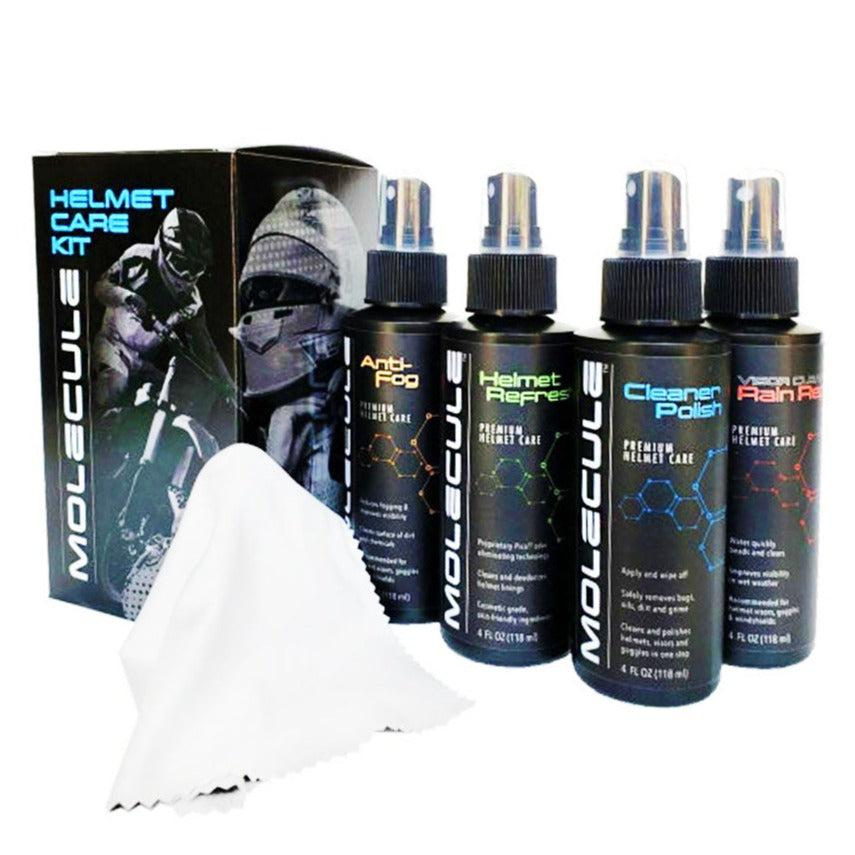 Molecule Helmet Care Kit for the Bell Helmets GP3 Carbon Fiber helmet cleaner refresher polish.