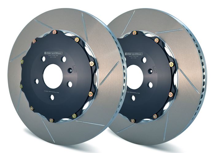 Girodisc A2-186 rear racing brake rotors for BMW F87 M2, F80 M3, F32 M4.